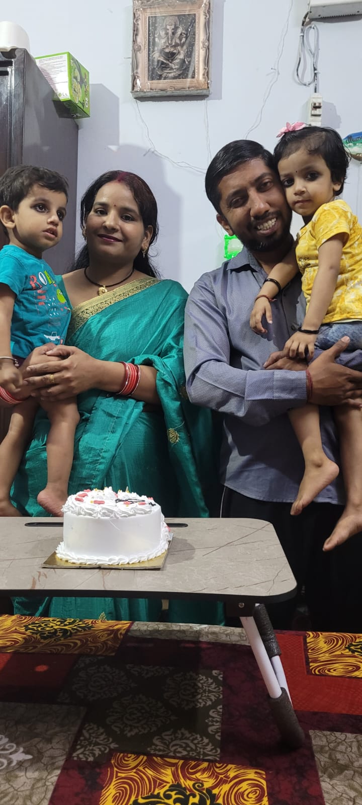 The whole family together